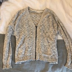 V-neck Zip Up Sweater